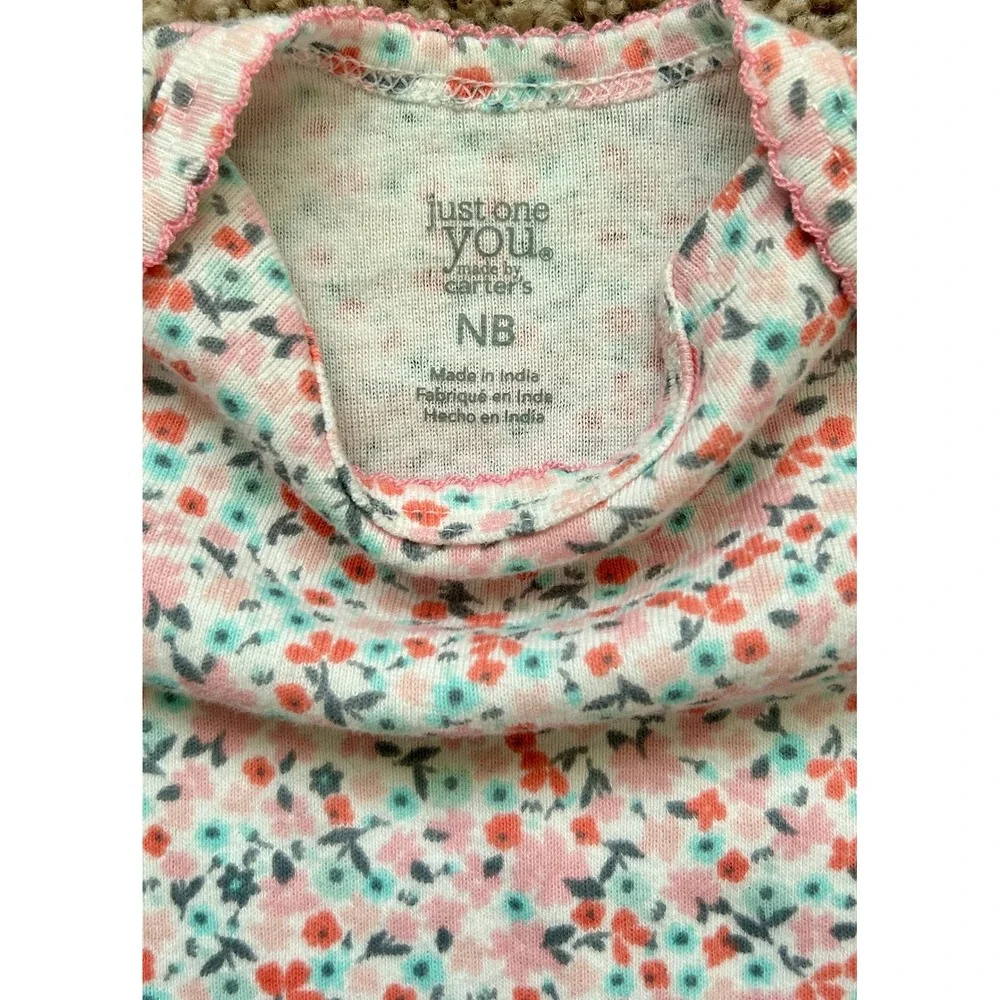 Carters Just One You Baby Girls Short Sleeve Floral Hummingbird Bodysuit 3-Pack
